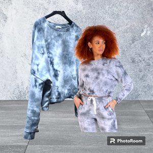 💙Cute Dex Tie Dye Sweatshirt Longsleeve Top with Blue